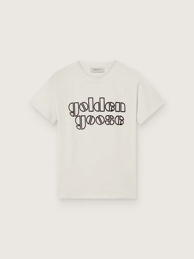 Camiseta para niños «Journey» de jersey de algodón blanco con logotipo