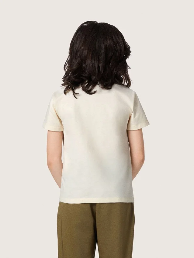 Camiseta para niños «Journey» de jersey de algodón blanco con logotipo