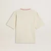Camiseta sin mangas de color blanco desgastado con bordados rojos para el Año Nuevo Chino