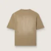 Camiseta unisex de jersey de algodón beige con logotipo bordado