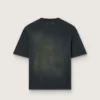 Camiseta unisex de jersey de algodón negro con logotipo bordado