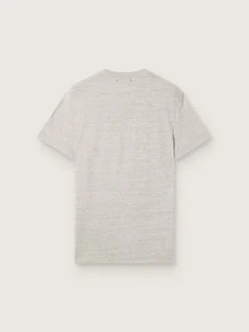 Camiseta unisex de jersey gris jaspeado con estampado de bandera