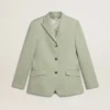 Chaqueta blazer de mujer en lana verde salvia