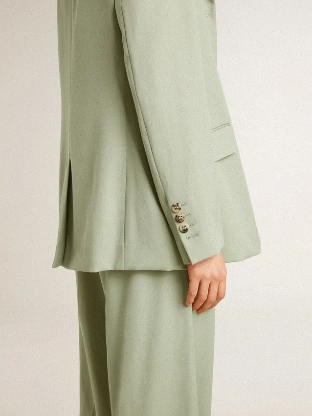 Chaqueta blazer de mujer en lana verde salvia