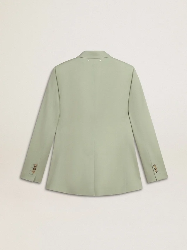 Chaqueta blazer de mujer en lana verde salvia