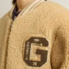 Chaqueta bomber infantil de forro polar en color beige