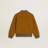 Chaqueta bomber infantil de lana en amarillo ocre con parche
