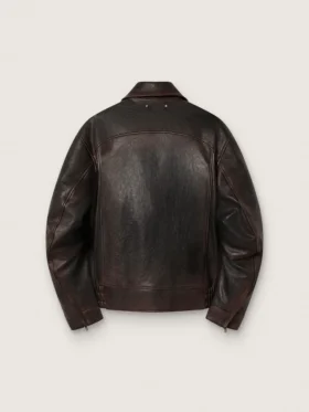 Chaqueta bomber para hombre en piel napa burdeos
