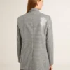 Chaqueta boyfriend de lana de doble botonadura con estampado de pata de gallo micro y lentejuelas