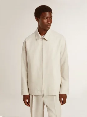 Chaqueta Coach de mezcla de lana en color caqui para hombre