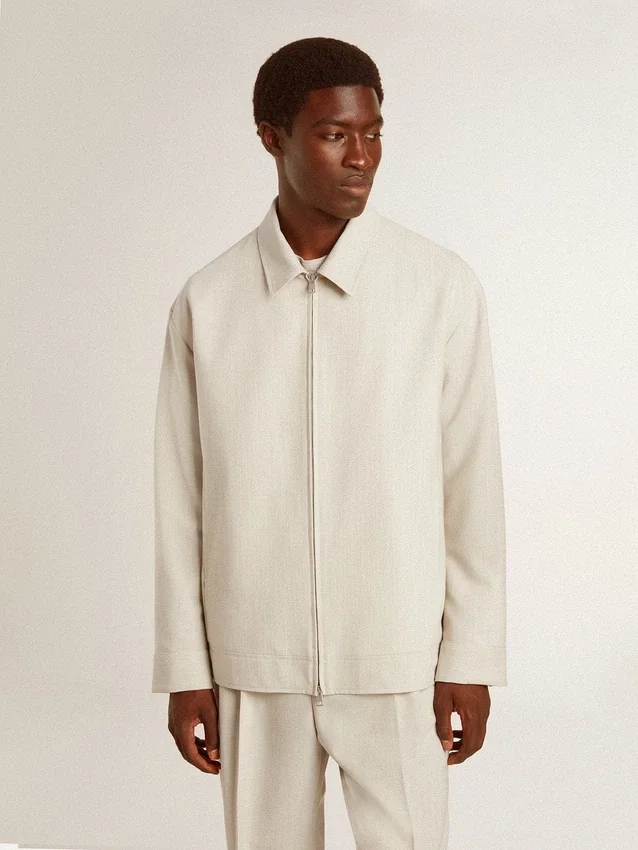 Chaqueta Coach de mezcla de lana en color caqui para hombre