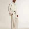 Chaqueta Coach de mezcla de lana en color caqui para hombre