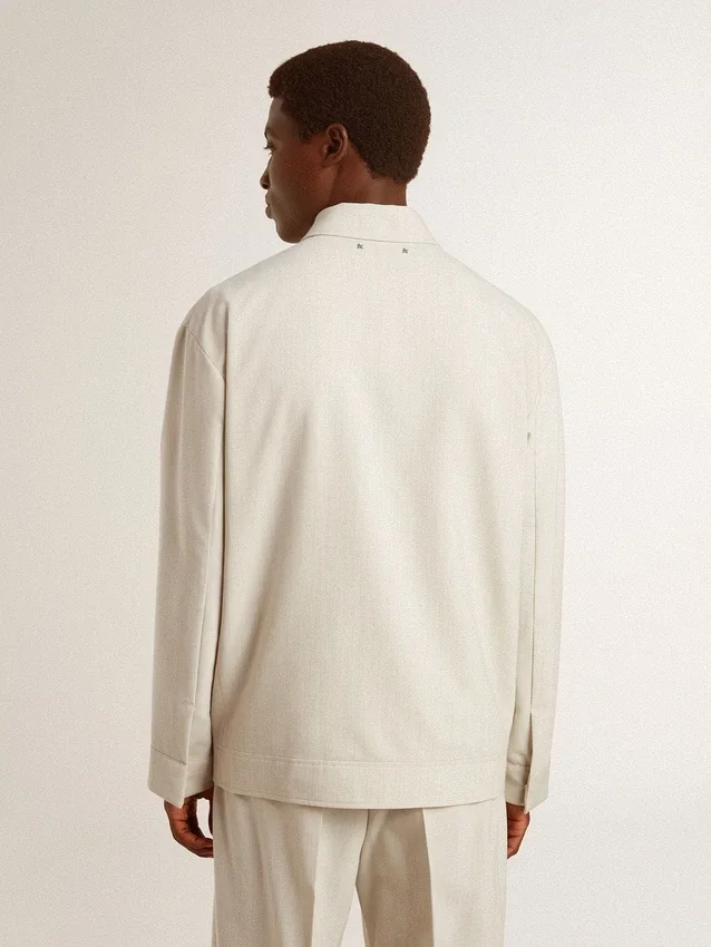 Chaqueta Coach de mezcla de lana en color caqui para hombre