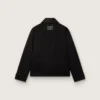 Chaqueta corta acolchada para hombre de algodón negro con cuello de piel