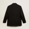 Chaqueta de esmoquin para mujer en gabardina de lana negra