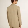Chaqueta de hombre de corte oversize, de un solo pecho y con rayas finas en color beige