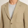 Chaqueta de hombre de corte oversize, de un solo pecho y con rayas finas en color beige