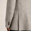 Chaqueta de hombre de doble botonadura en seda gris y lana con diseño en zigzag