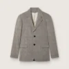Chaqueta de hombre de lana gris con estampado de cuadros Príncipe de Gales