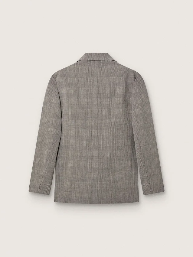 Chaqueta de hombre de lana gris con estampado de cuadros Príncipe de Gales