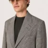 Chaqueta de hombre de lana gris con estampado de cuadros Príncipe de Gales
