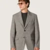Chaqueta de hombre de lana gris con estampado de cuadros Príncipe de Gales