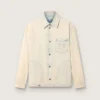 Chaqueta de trabajo para hombre en denim color arena claro