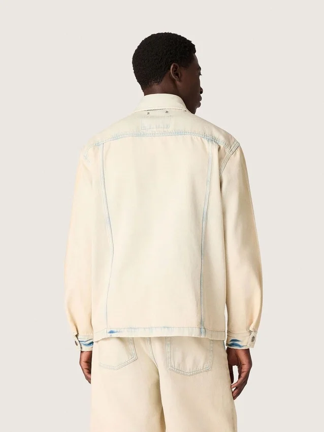 Chaqueta de trabajo para hombre en denim color arena claro