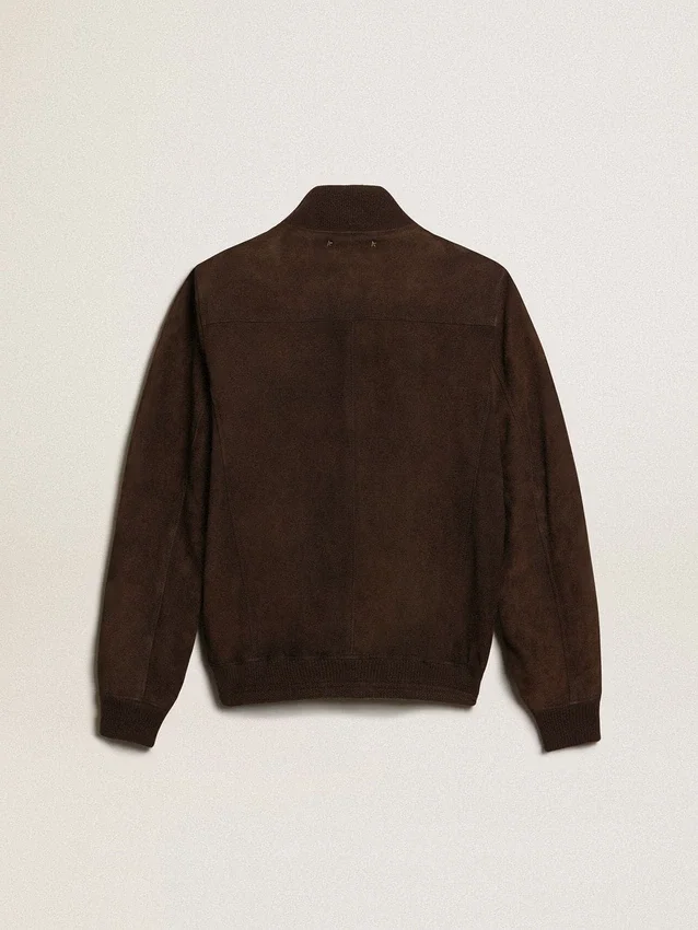 Chaqueta de vuelo de la Golden Collection en ante marrón oscuro