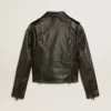 Chaqueta motera de cuero para mujer