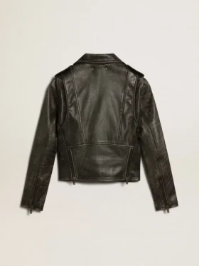 Chaqueta motera de cuero para mujer