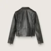 Chaqueta motera de cuero para mujer