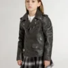 Chaqueta motera para niños en piel desgastada