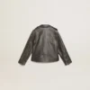 Chaqueta motera para niños en piel desgastada