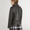 Chaqueta motera para niños en piel desgastada
