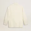 Chaqueta oversize de un solo pecho en color blanco con efecto seda y bordados