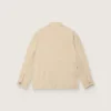 Chaqueta safari de mujer en viscosa beige con micro-chevron