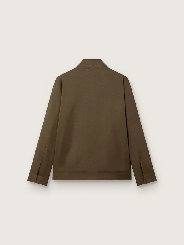 Chaqueta tipo «coach» de gabardina de lana para hombre con bordados