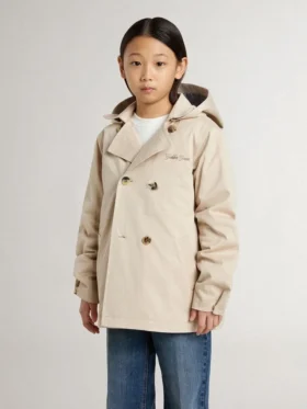 Chaqueta tipo trench para niños con chaleco interior extraíble