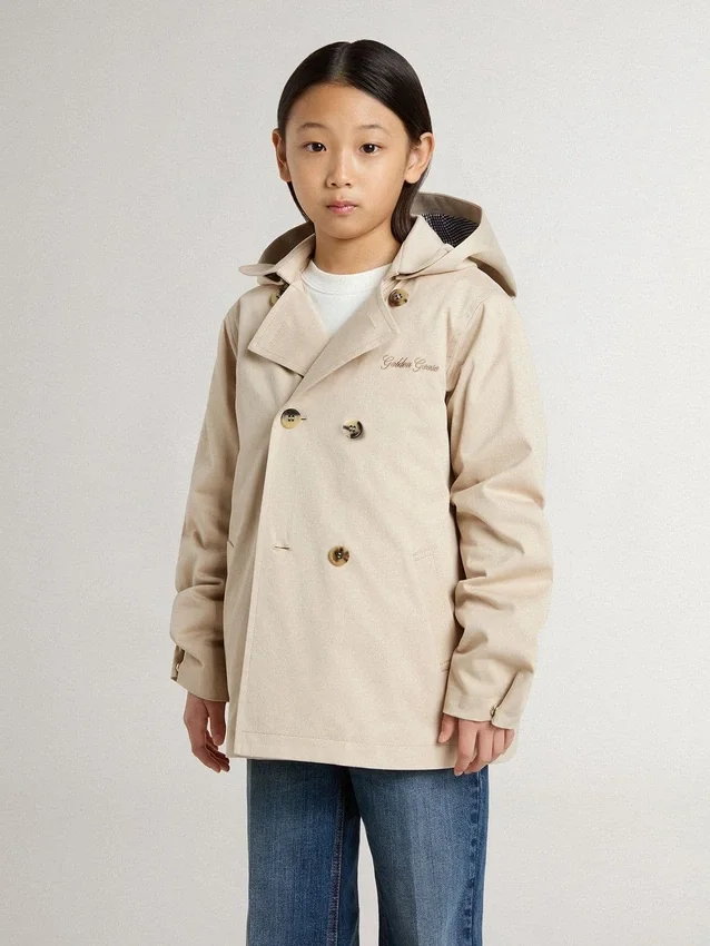 Chaqueta tipo trench para niños con chaleco interior extraíble