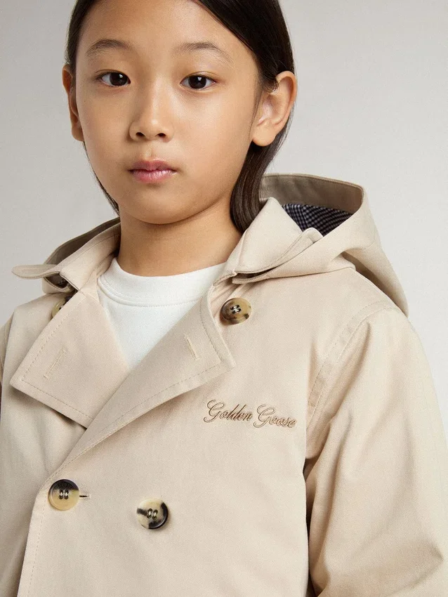Chaqueta tipo trench para niños con chaleco interior extraíble