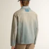 Chaqueta vaquera de hombre con efecto desgastado y cremallera