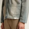 Chaqueta vaquera de hombre con efecto desgastado y cremallera