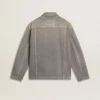 Chaqueta vaquera gris para hombre con tachuelas