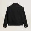 Chaqueta vaquera negra de un solo lavado para hombre