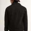 Chaqueta vaquera negra de un solo lavado para hombre