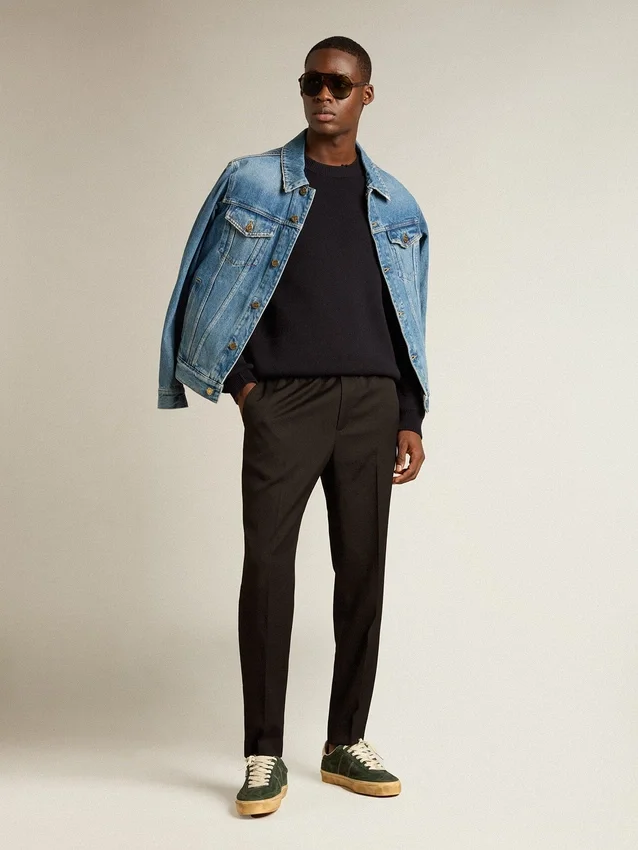Chaqueta vaquera para hombre con lavado medio