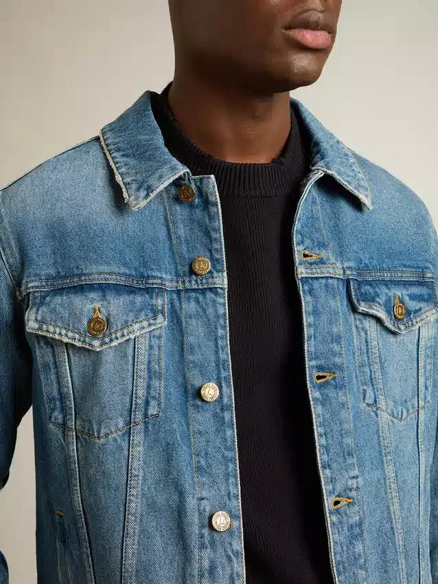 Chaqueta vaquera para hombre con lavado medio