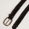 Cinturón de hombre de piel trenzada negra