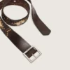 Cinturón Sierra para mujer en piel de caoba con tachuelas decorativas